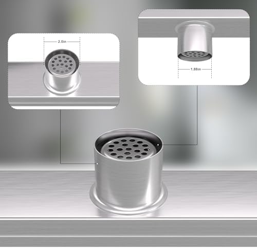 22-Inch Linear Shower Drain with Tile Insert Grate and Hair Strainer