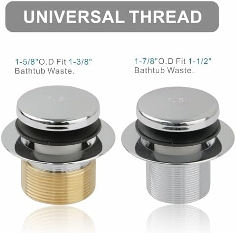 Chrome Bathtub Drain Kit Matte Black