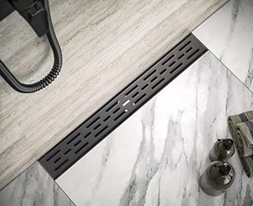 HEATGENE 24-InchVenetian Bronze Linear Shower Drain - Stainless Steel - Modern Design