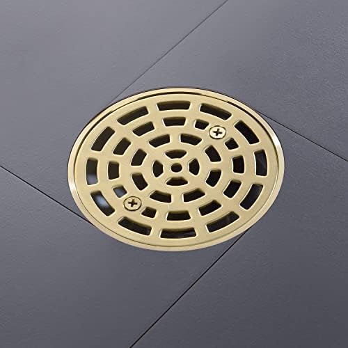 Stainless Steel 45 Shower Drain Strainer Gold Finish Durable Clog-Preventive Solution