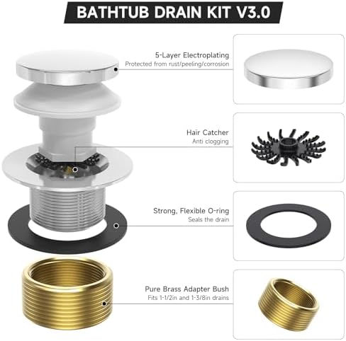 HomesleaUpgrade Your Bathtub Experience with Effortless Drainage