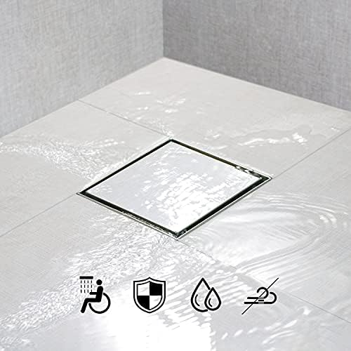 SaniteModar - 6-Inch Stainless Steel Shower Drain with Hair Strainer