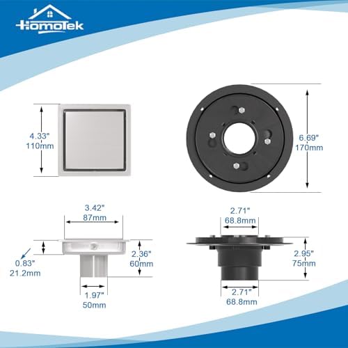 Effortless Design HOMOTEK 4 Shower Drain