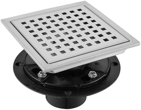 4-inch square stainless steel shower floor drain
