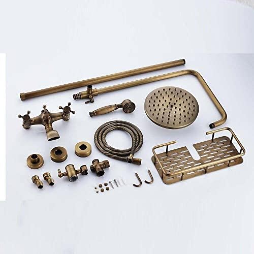 Rainfall Shower Head 8-inch Round - Durable Brass with Bookshelf