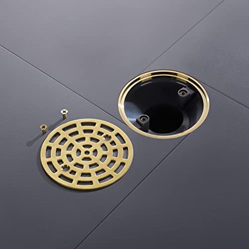 Stainless Steel 45 Shower Drain Strainer Gold Finish Durable Clog-Preventive Solution