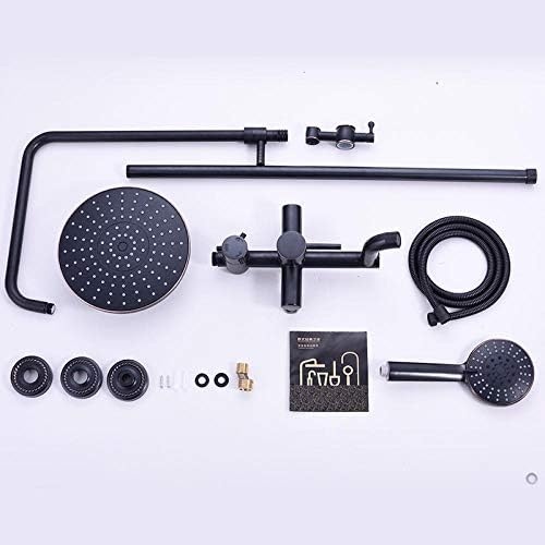 Gougeltd Bathtub Shower Faucet Set - Black Oil Rubbed Bronze with Rainfall Shower Head