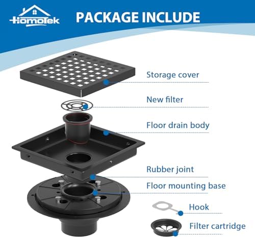 Elegant 6 Square Shower Drain