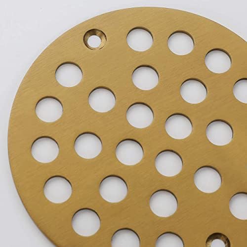 LXLOTUS 4-inch brushed gold shower drain strainer