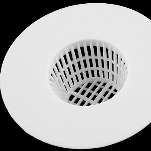 Bundle of 4 White Plastic Drain Hair Stoppers for Efficient Flow
