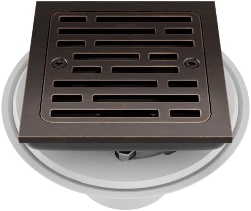 Delta 4-Inch Tile-In Square Shower Floor Drain Oil Rubbed Bronze