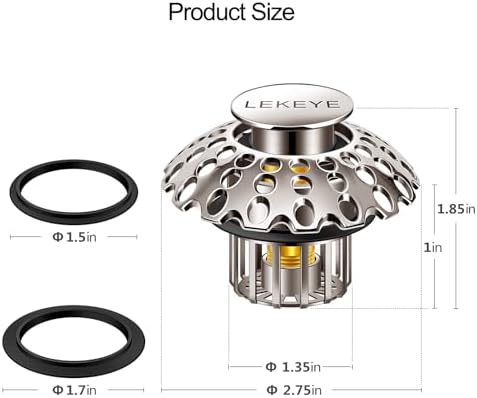 Premium bathtub drain stopper with hair catchers