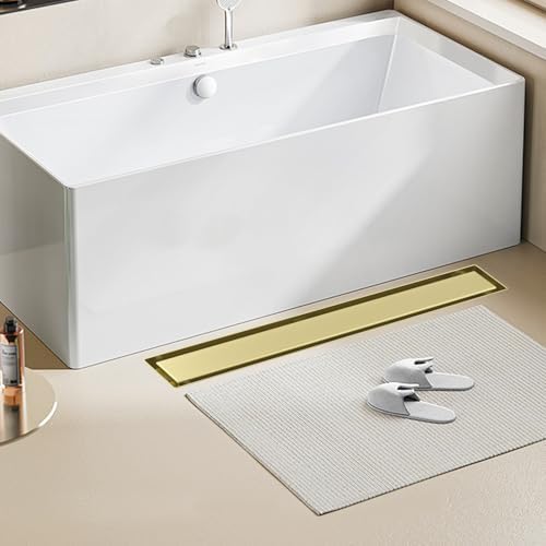 30-Inch Gold Linear Shower Drain Anti-Clog Durable