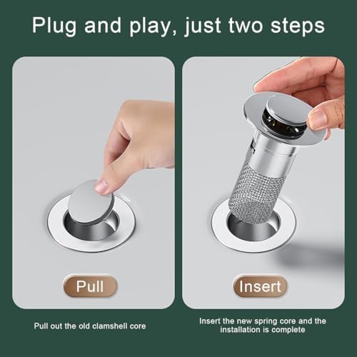 Sink Stopper Kit for Bathrooms Effortless Drainage with 2-Piece Design