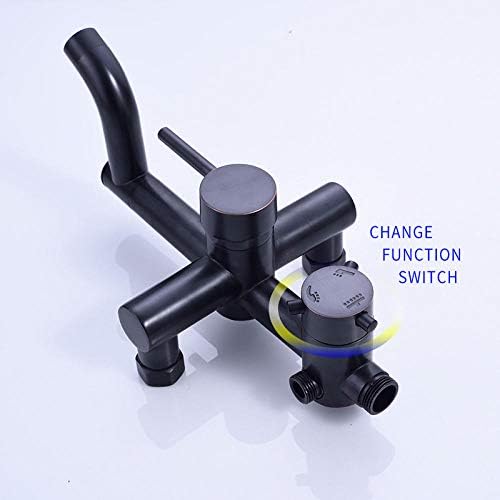Gougeltd Bathtub Shower Faucet Set - Black Oil Rubbed Bronze with Rainfall Shower Head
