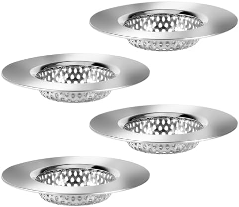 4 Pcs Stainless Steel Drain Strainer for Bathroom Sink and Shower