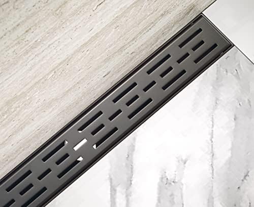HEATGENE 24-InchVenetian Bronze Linear Shower Drain - Stainless Steel - Modern Design