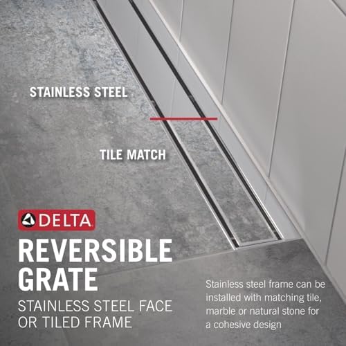 Delta 24-Inch Linear Shower Drain Wall Edge in Chrome