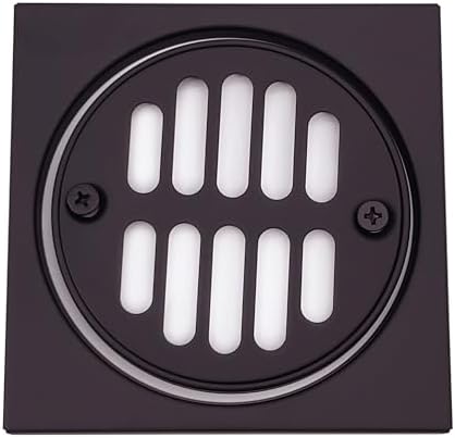 Westbrass 45-inch Square Brass Shower Tile with Round Strainer O-RB Finish