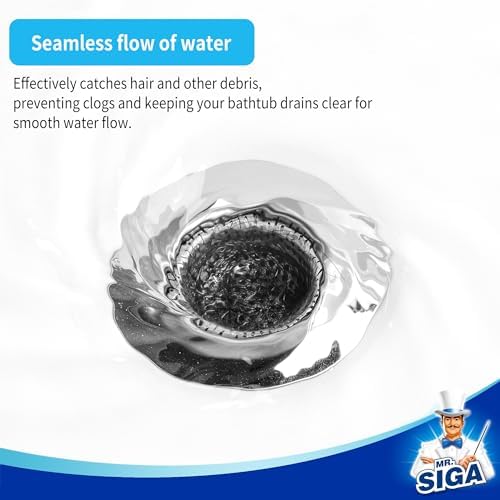 MRSIGA Bath matt draincompacteasy cleanefficient hair catchainless steeldrain strainer