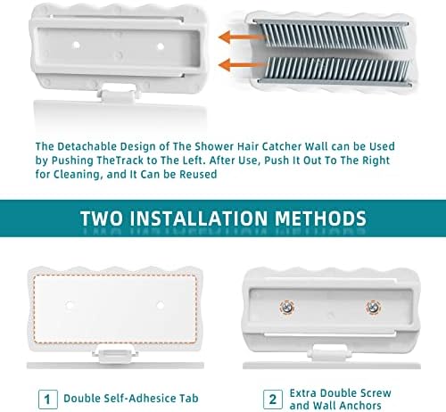 2-in-1 shower hair catcher reusable protector foldable design white