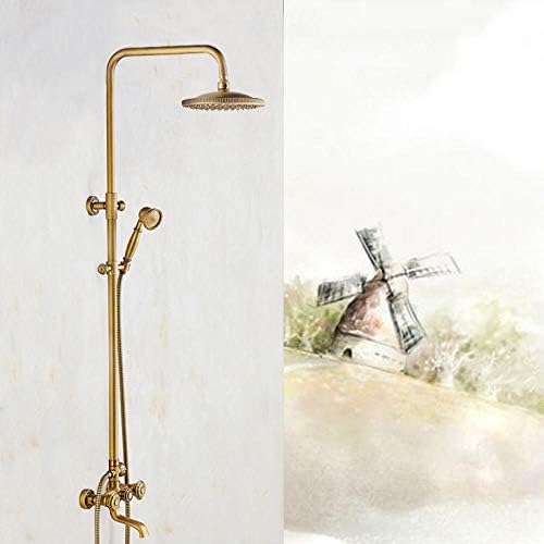 Antique Carved Bathroom Shower Set 8 inch Rainfall Bar Hand Shower