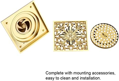 Jerliflyer Antique Square Floor Drain with Strainer for Bathroom Kitchen Use