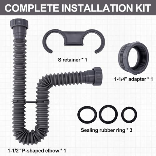 Expandable P-Trap Sink Drain Kit 1-12 Inch