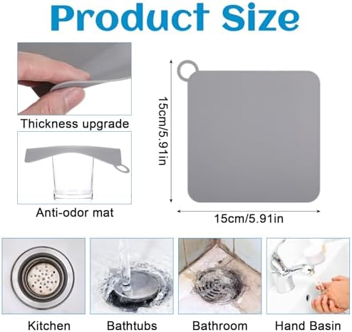 4-Piece Silicone Drain Covers BPA-Free Made in USA Airtight Durable
