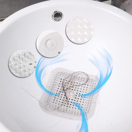 Flasidu - Durable White Bath Drain Hair catcher