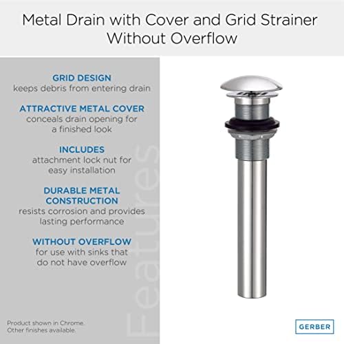 GerberStylish 1-14 in Grid Bathroom Sink Drain Chrome