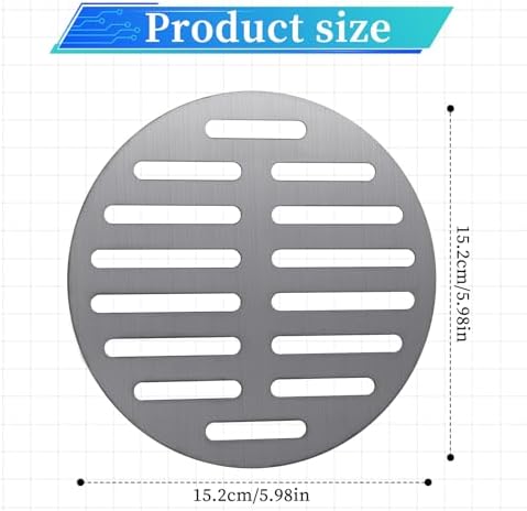 Styquenzer 6-Inch Stainless Steel Round Floor Drain Cover Silver