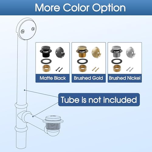 Esnbia Brushed Gold Bathtub Drain Kit 1