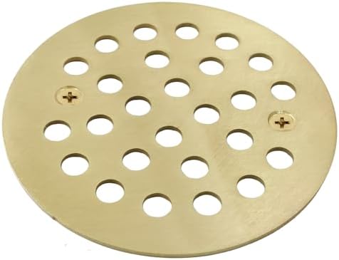 4-inch Round Shower Strainer Grate with Gold Finish