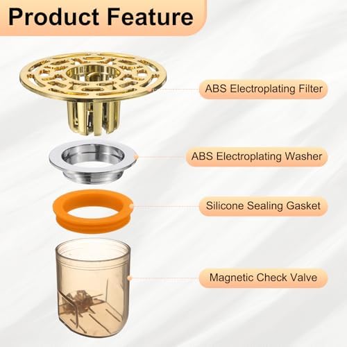 2Pcs Odor Proof Floor Drain
