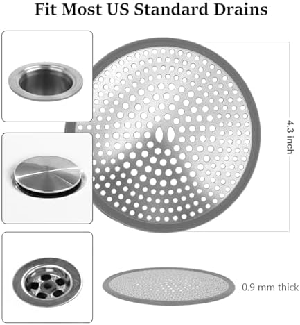 TTRWIN 2-Piece Stainless Steel Drain Protector Hair Catcher