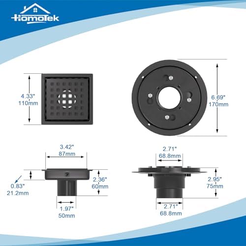 Stainless Steel 4 Shower Drain Kit
