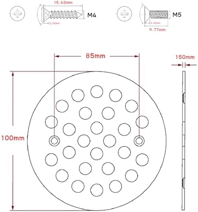 4 OD Black Stainless Steel Shower Strainer