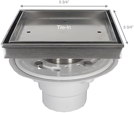 QM Square Tile Insert Shower Drain - 316 Stainless Steel