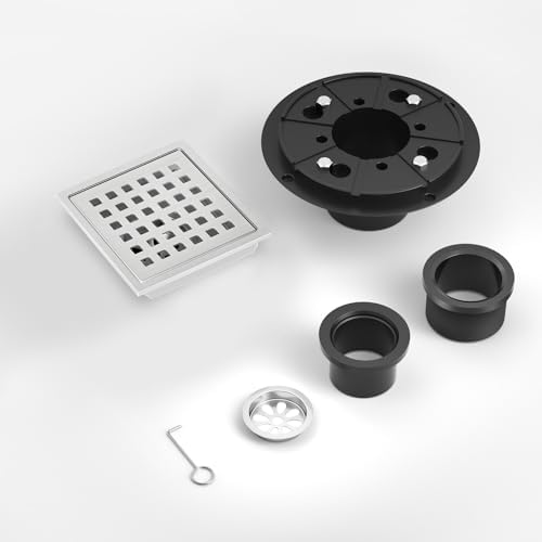 EXF Square 4-38 Shower Drain Brushed Nickel