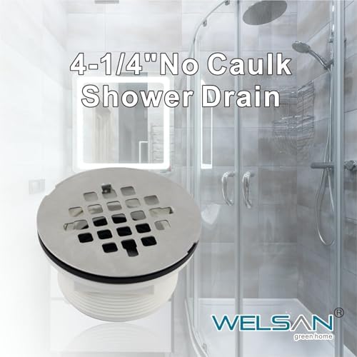 Welsan Brushed Nickel Shower Drain with Cover