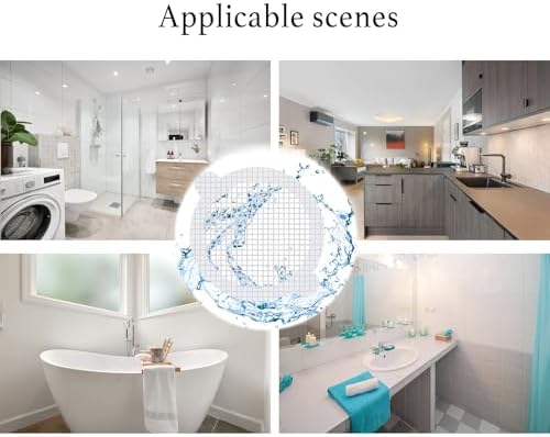 50-Pack Disposable Round Mesh Shower Drain Hair Catcher Stickers