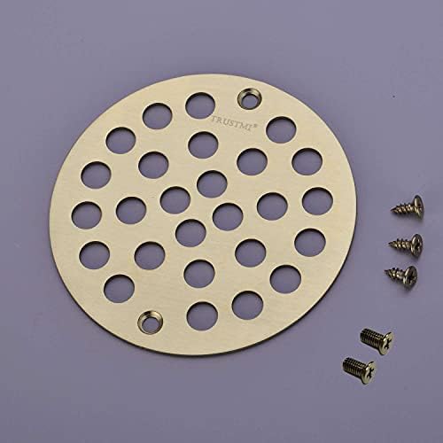 TRUSTMI 4 Screw-in Shower Drain Cover Replacement Brushed Gold
