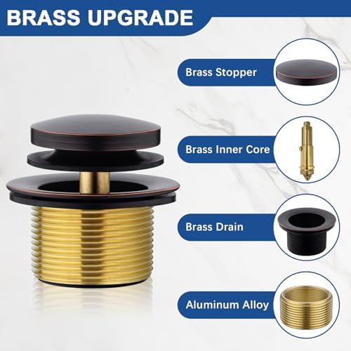 Oil Rubbed Bronze bathtub drain kit with tip-toe stopper