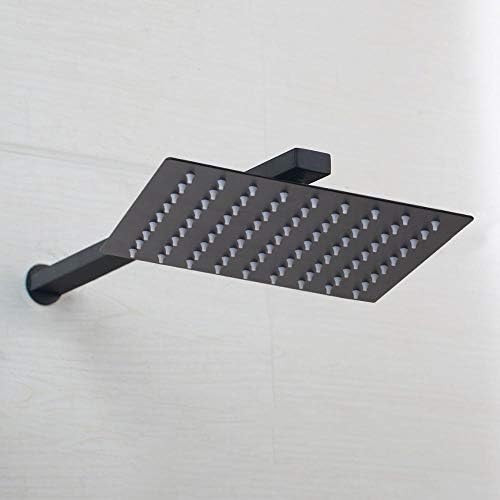 Black Ultra-thin Shower Head Wall Mounted Bathroom Rainfall Faucet