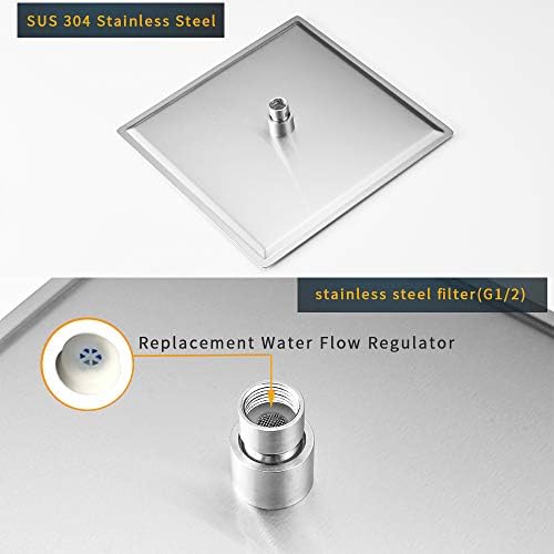 BESy 12 Inch Square Rainfall Shower Head