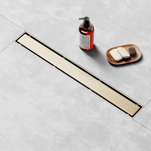 LISEEGO Linear Shower Drain 12 Inch Gold