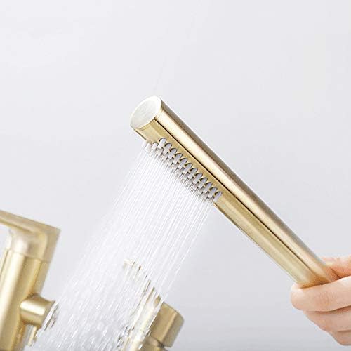 Brass 2 Handle Bathtub Faucet with Handheld Shower and Aerator