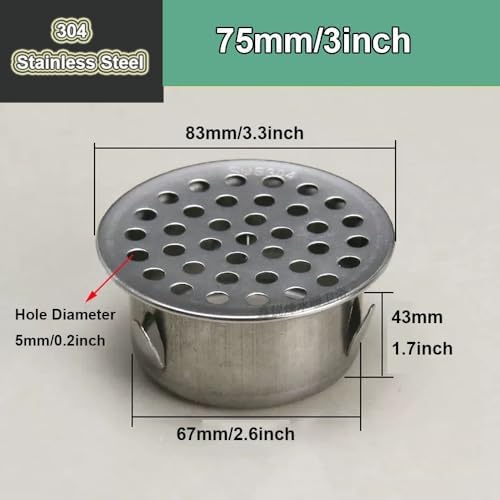 High-Quality 304 Stainless Steel Floor Drain Covers with Silver Caps