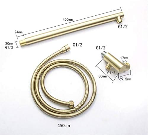 Brushed Gold Brass Shower Set with 12 Rainhead and Handheld